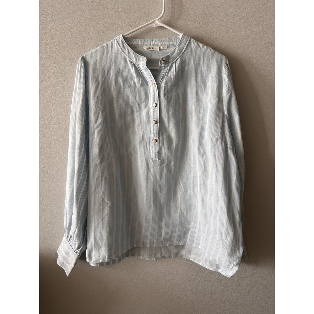 Roberta Roller Rabbit Marseille Stripe Glenda Top Size XL Blue Coastal Cottage